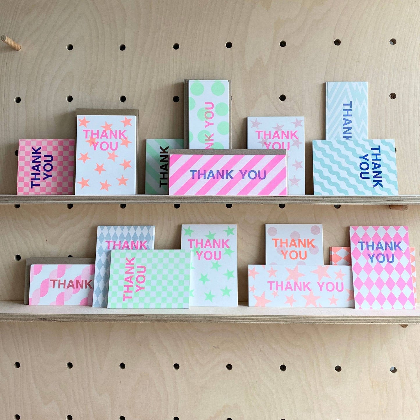 Skinny (Pack of 6) Thank You - Pink Stars