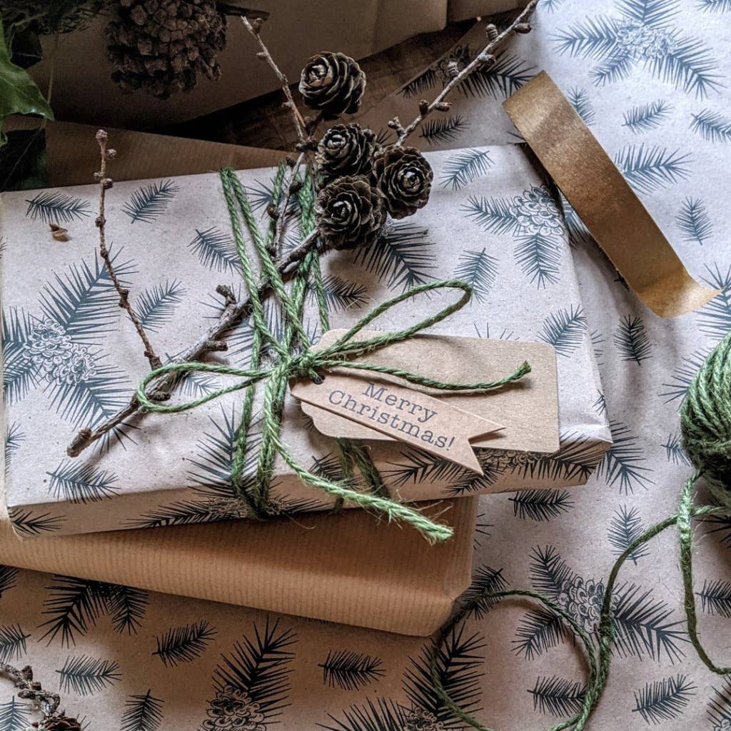 Pine Cone Kraft Wrapping Paper | 3mtr roll | Eco Gift Wrap