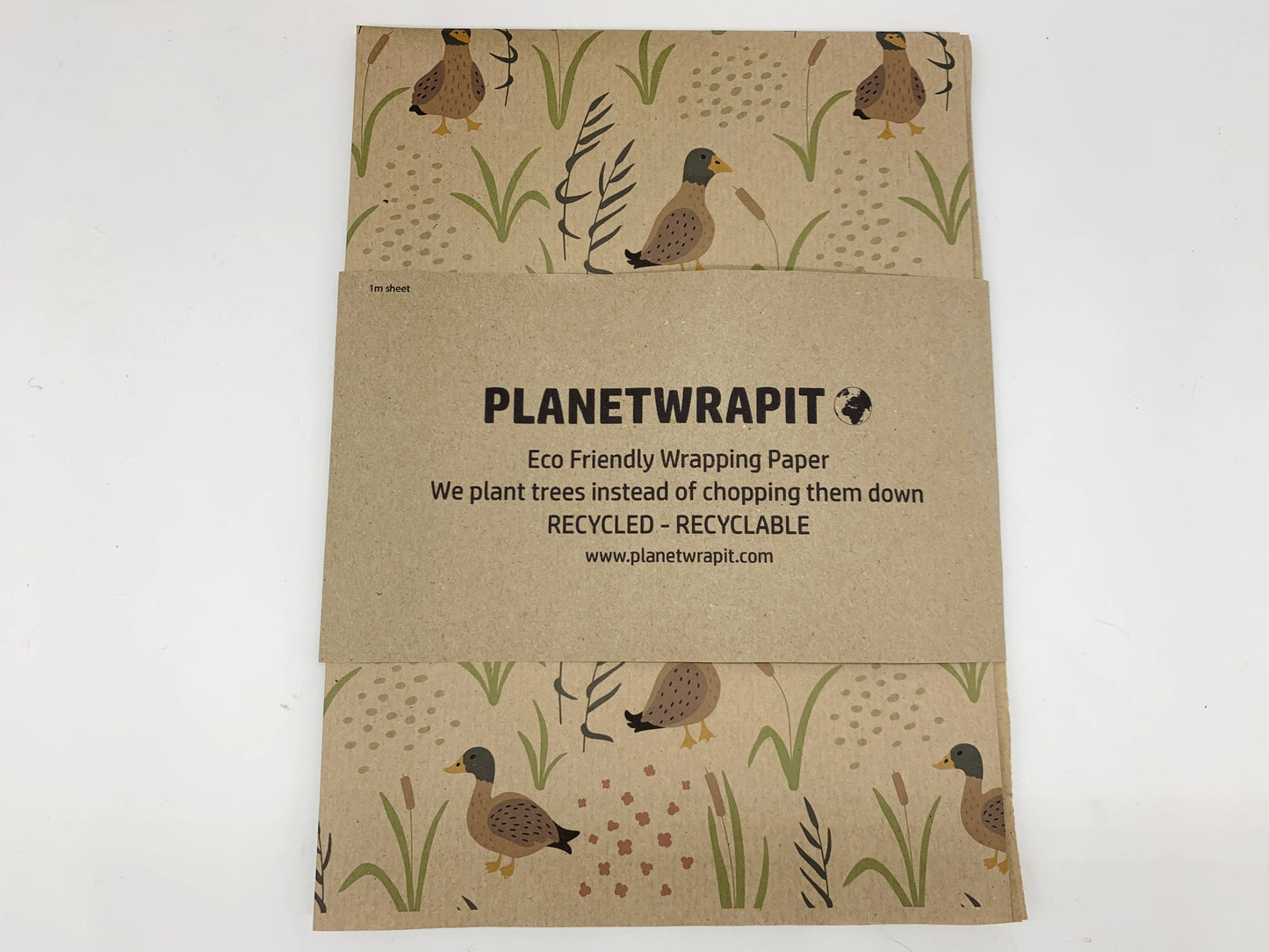 Duck Print Recycled Kraft Gift Wrapping Paper