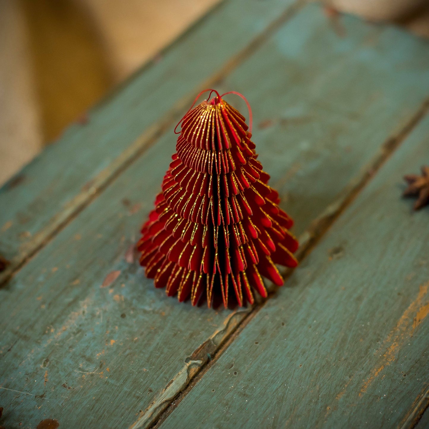 Red Paper Honeycomb Trees