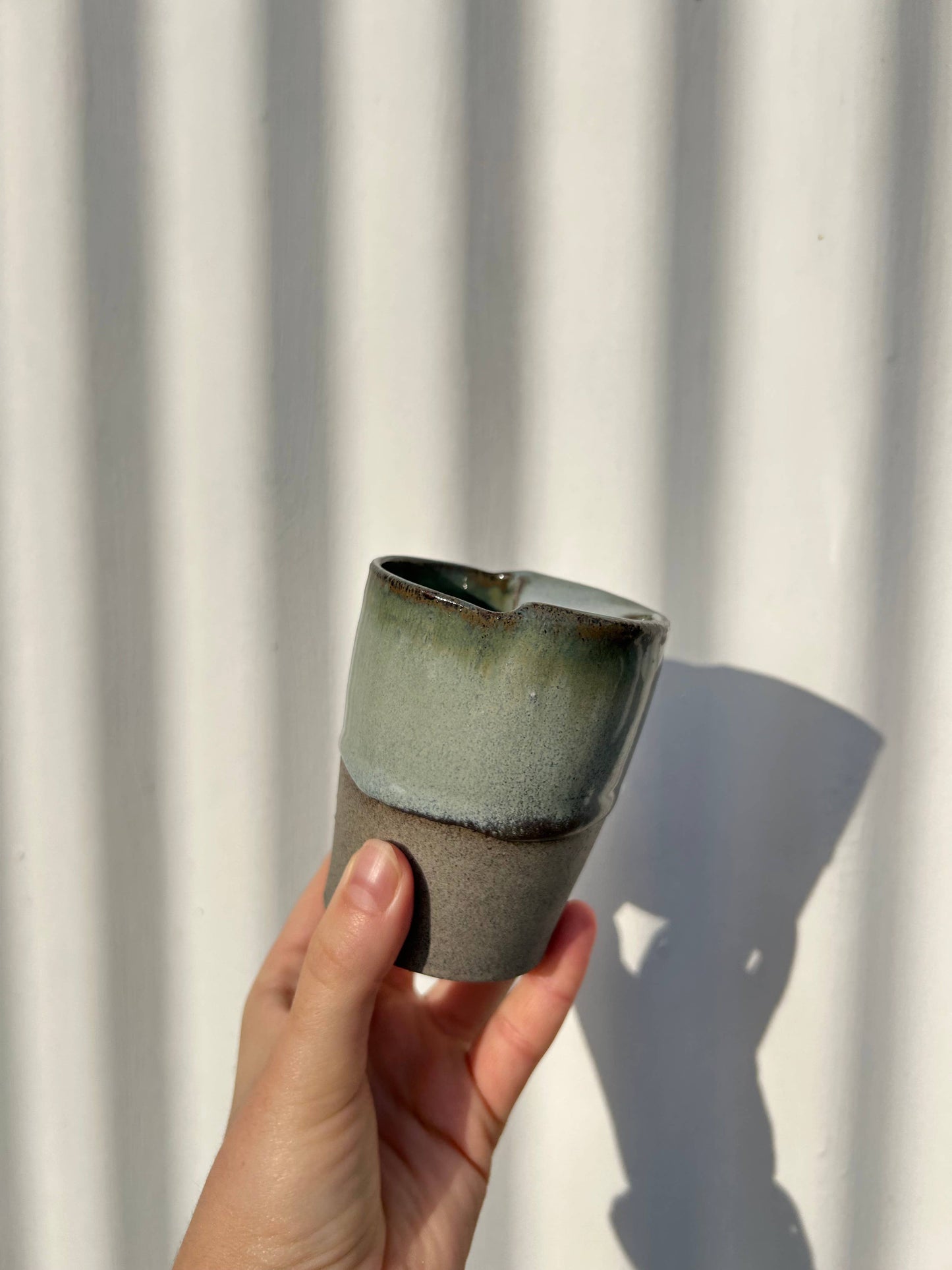 Handmade Ceramic Travel Keep Cup - Midnight Sky + Raw Grey