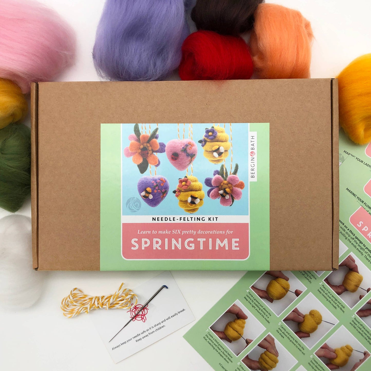 Needle Felting Kit - Springtime. A Pretty Craft for Easter