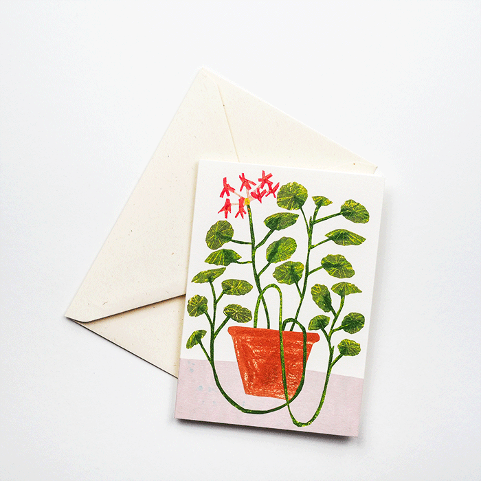 Red Geranium Card