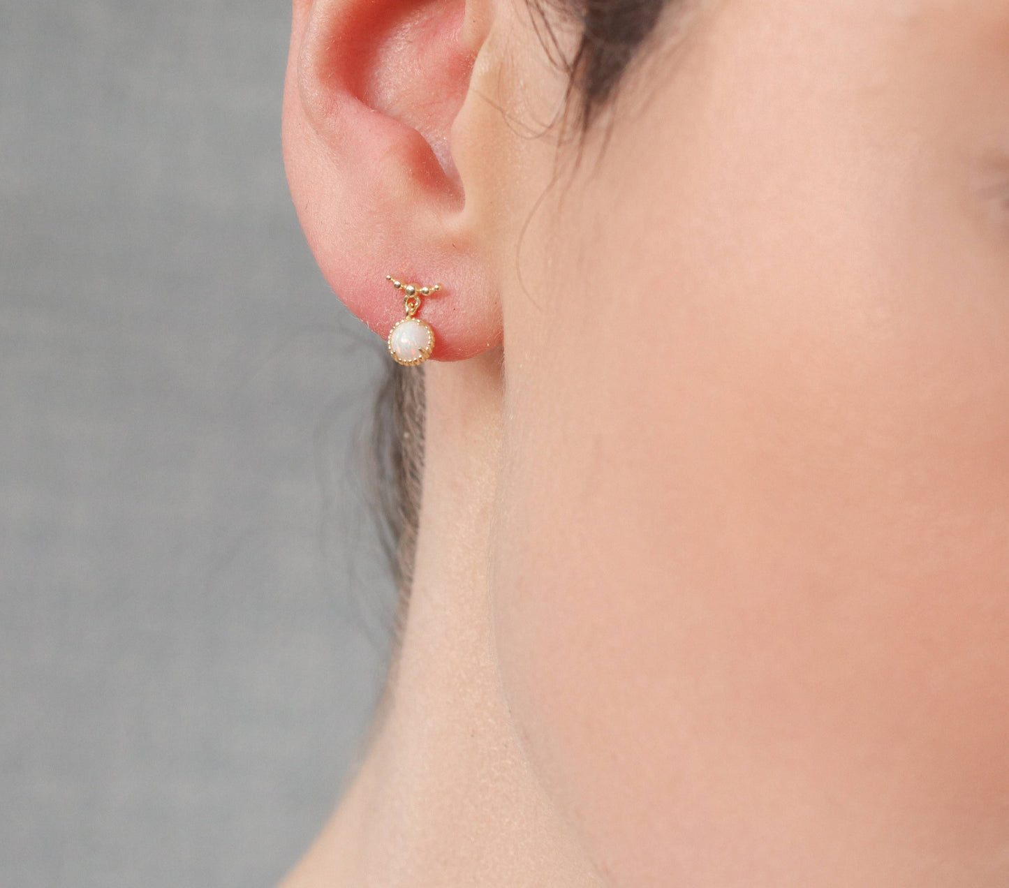 Opal Dangle Stud Earrings