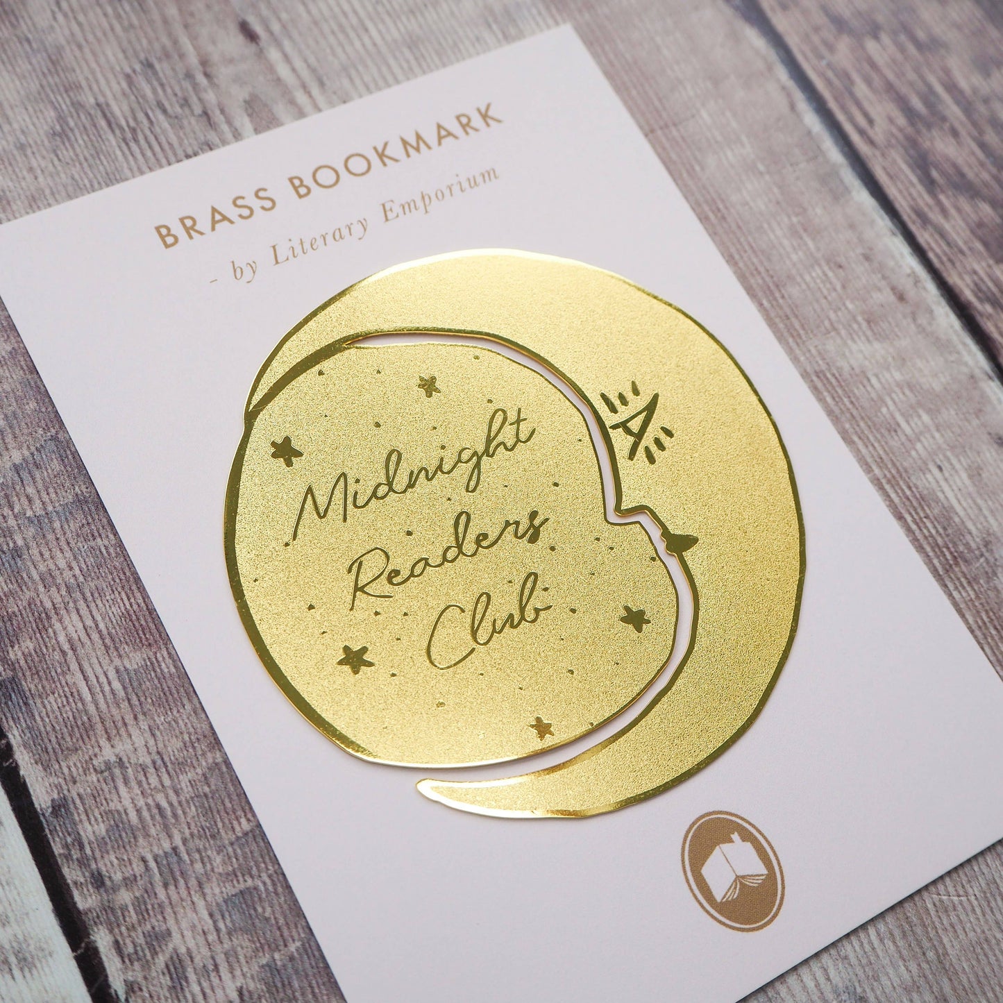 Midnight Readers Club Brass Bookmark