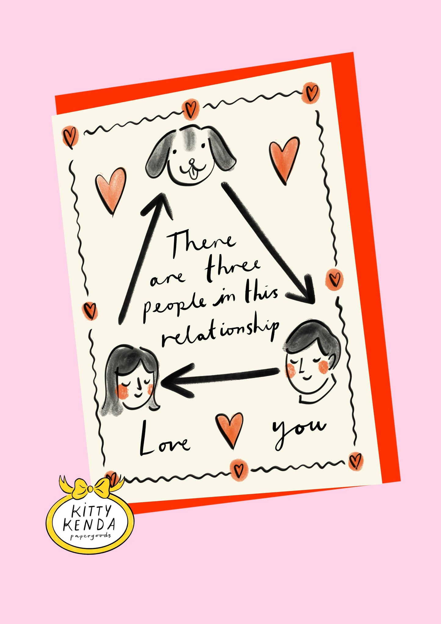 Pet Love Triangle Card - Dog
