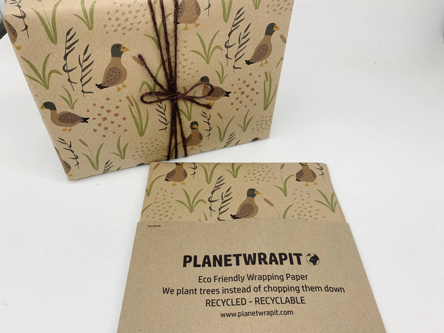 Duck Print Recycled Kraft Gift Wrapping Paper