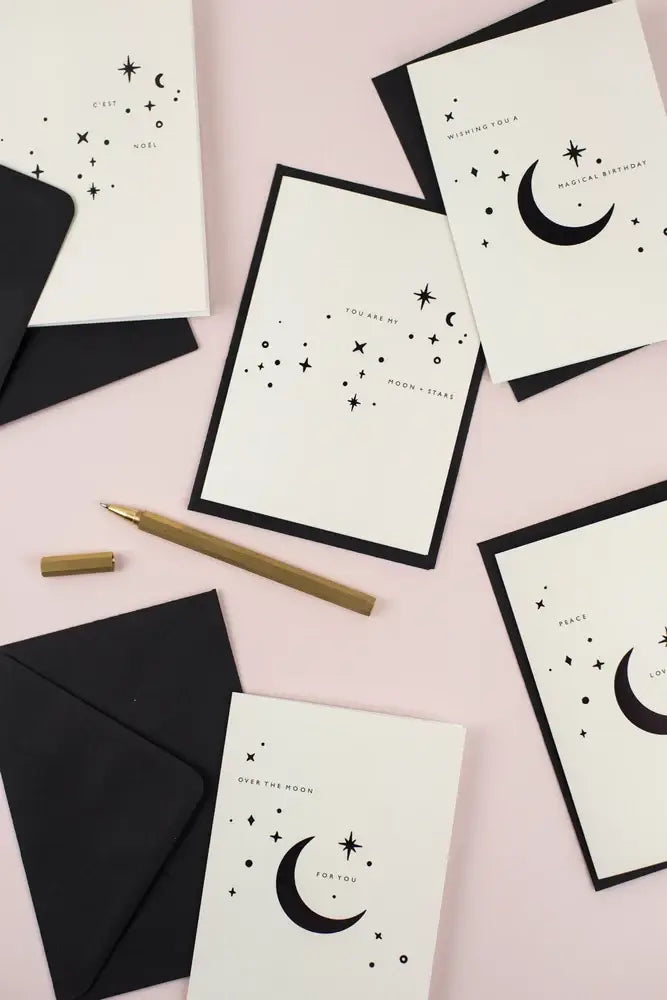 YOU ARE MY MOON + STARS VALENTINES CARD