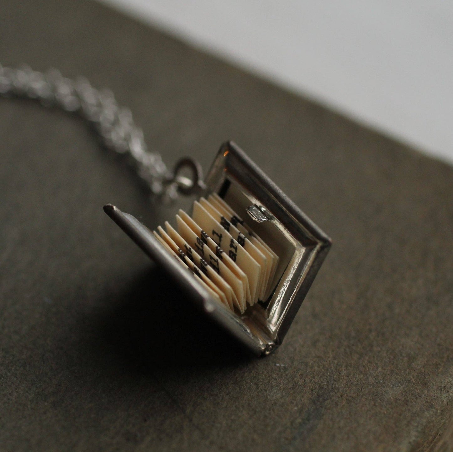Personalised Engraved Silver Book Locket