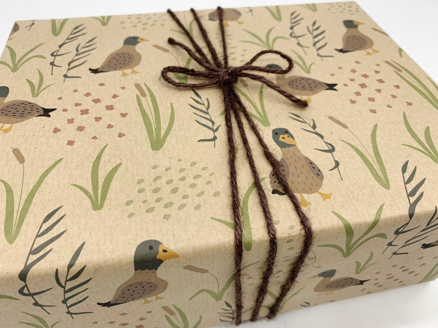 Duck Print Recycled Kraft Gift Wrapping Paper