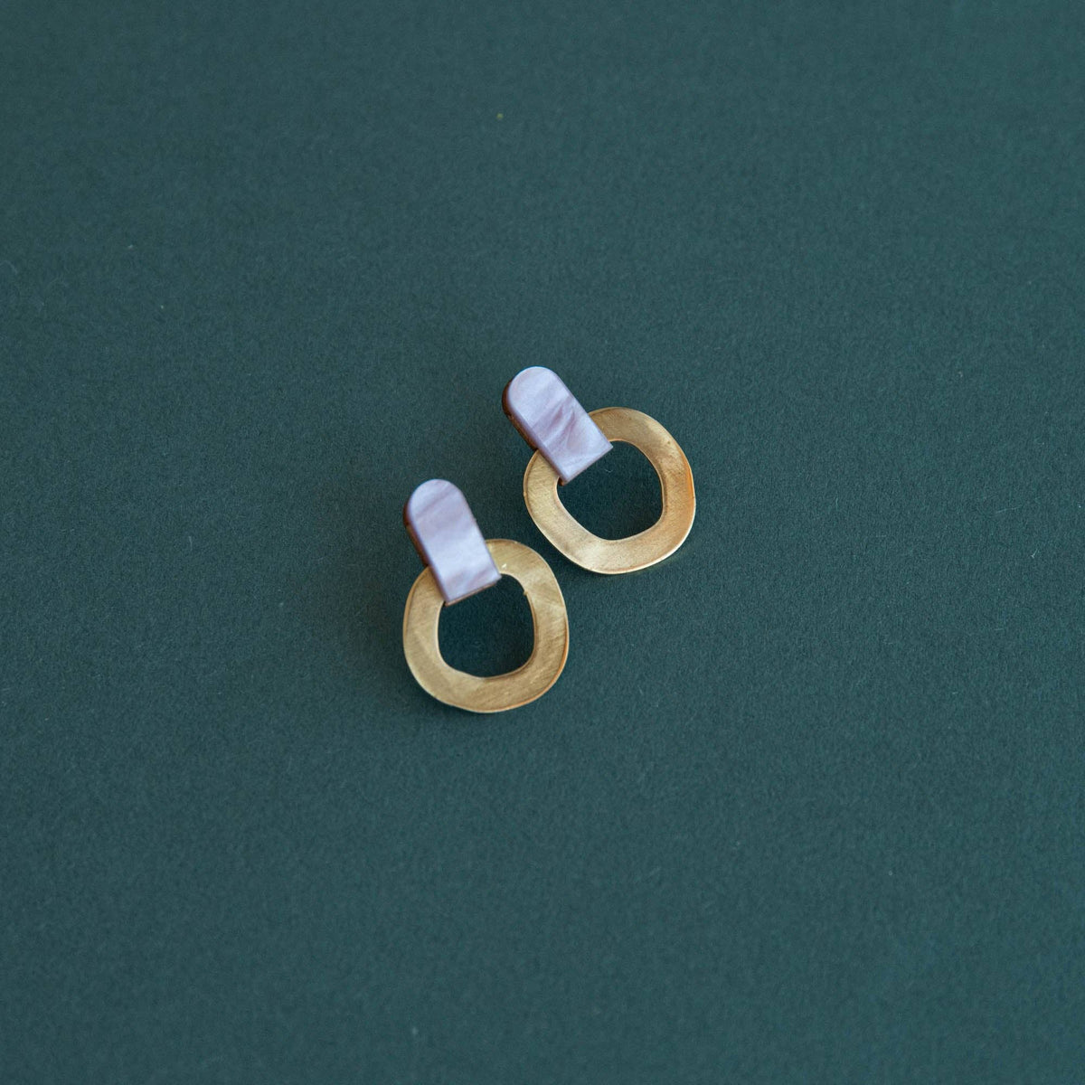 Around Brass Stud Earrings, Mothers Day