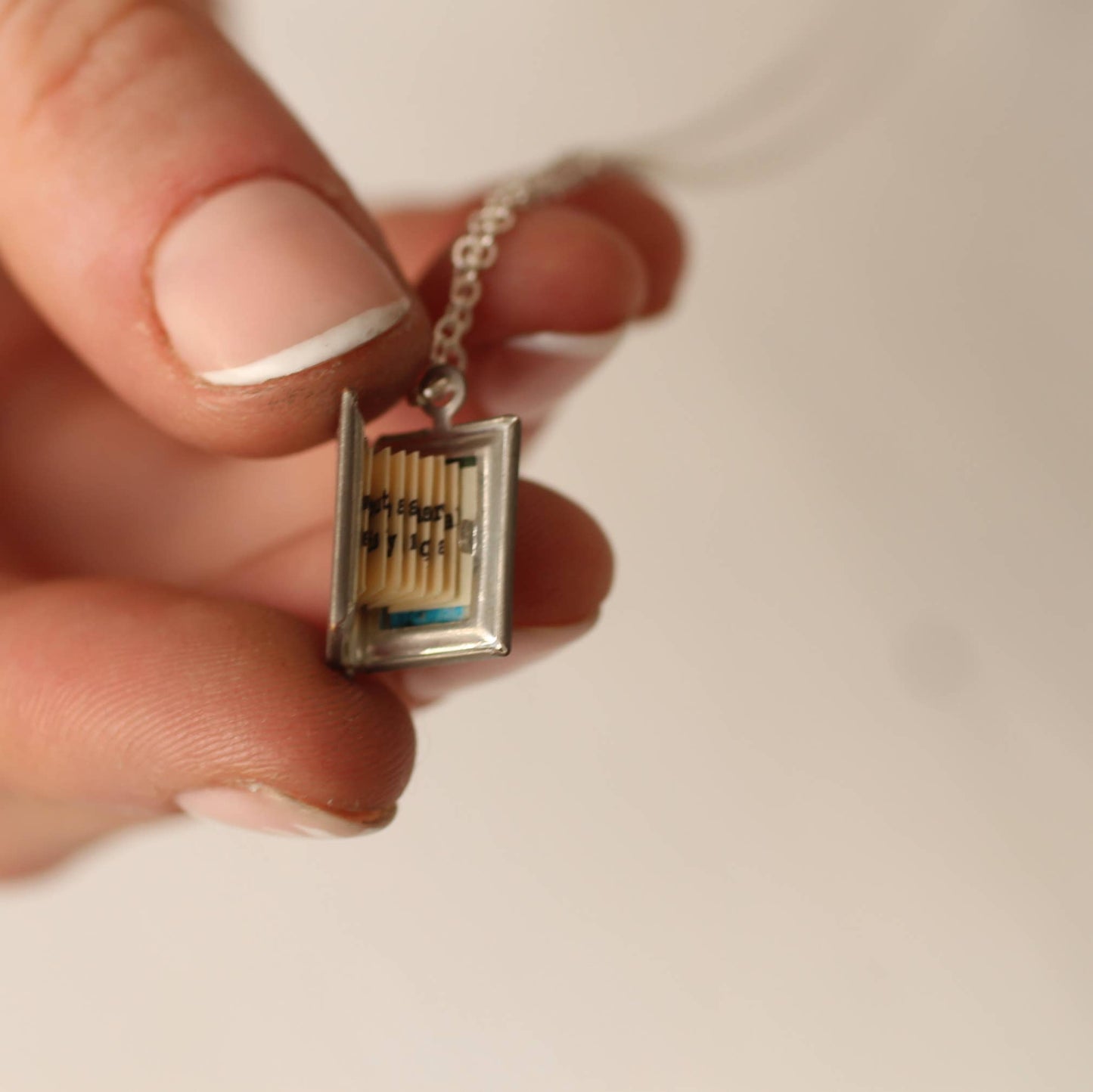Personalised Engraved Silver Book Locket