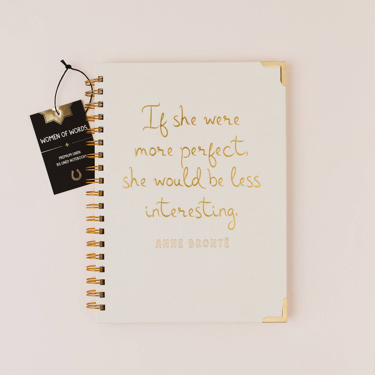 Anne Brontë Literary Quote Book Lover Linen Spiral Notebook