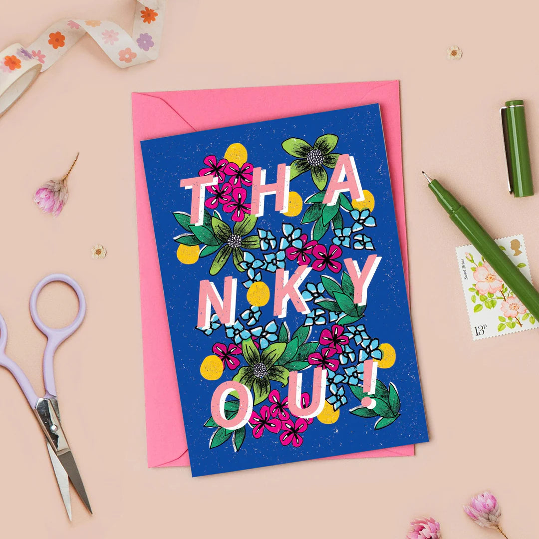 Thank You Floral Type Card