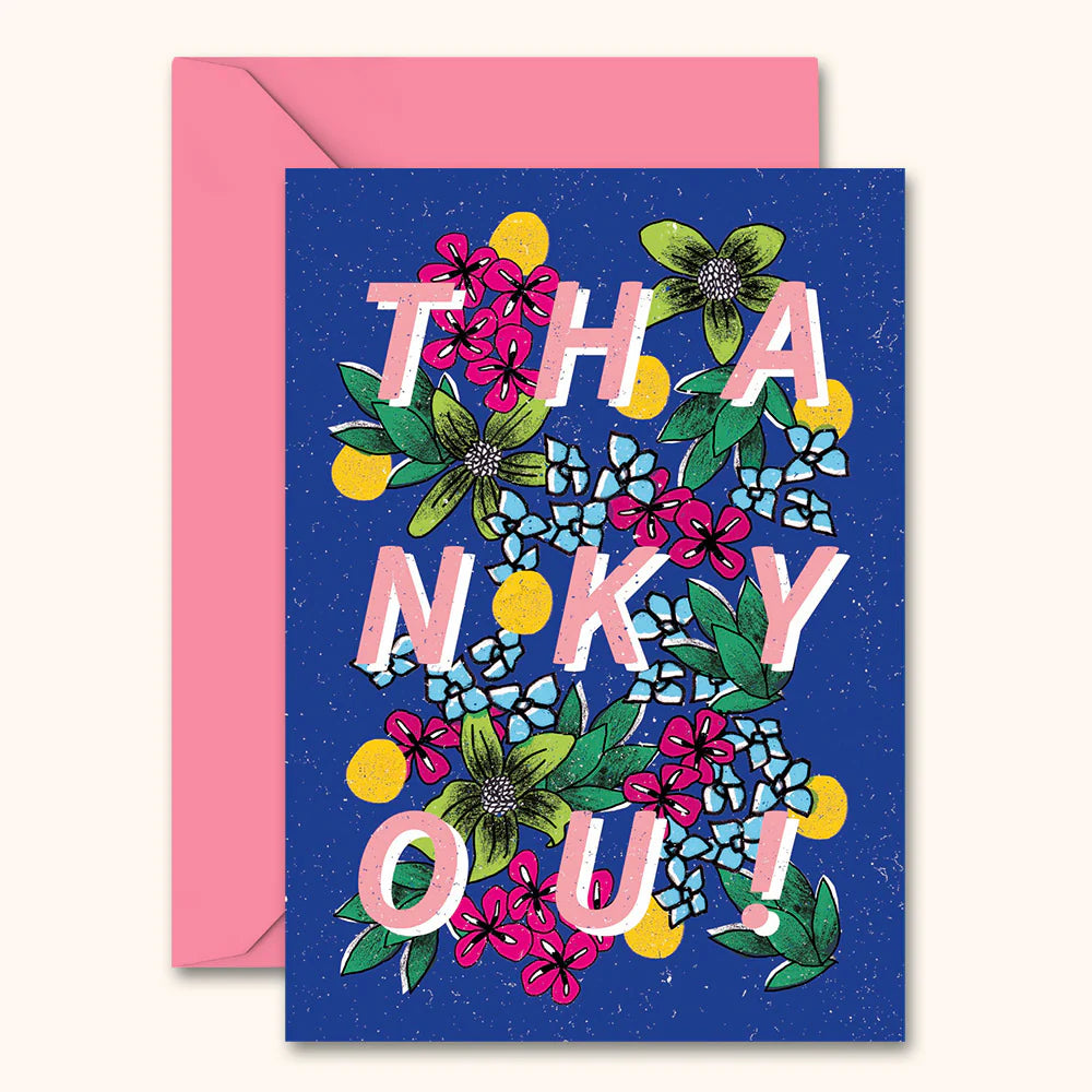 Thank You Floral Type Card