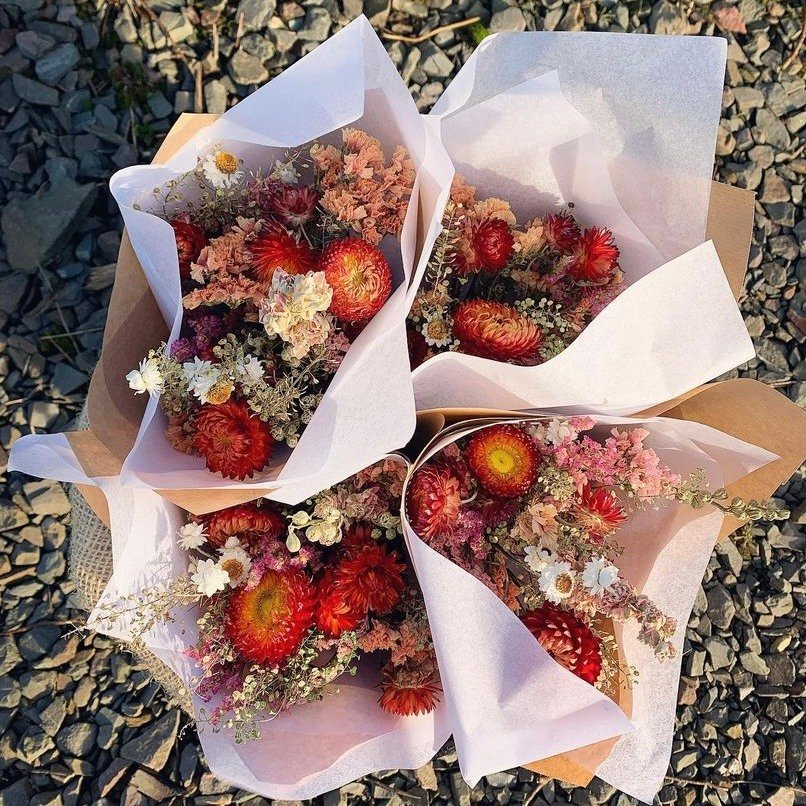 Small bunch of locally grown dried flowers