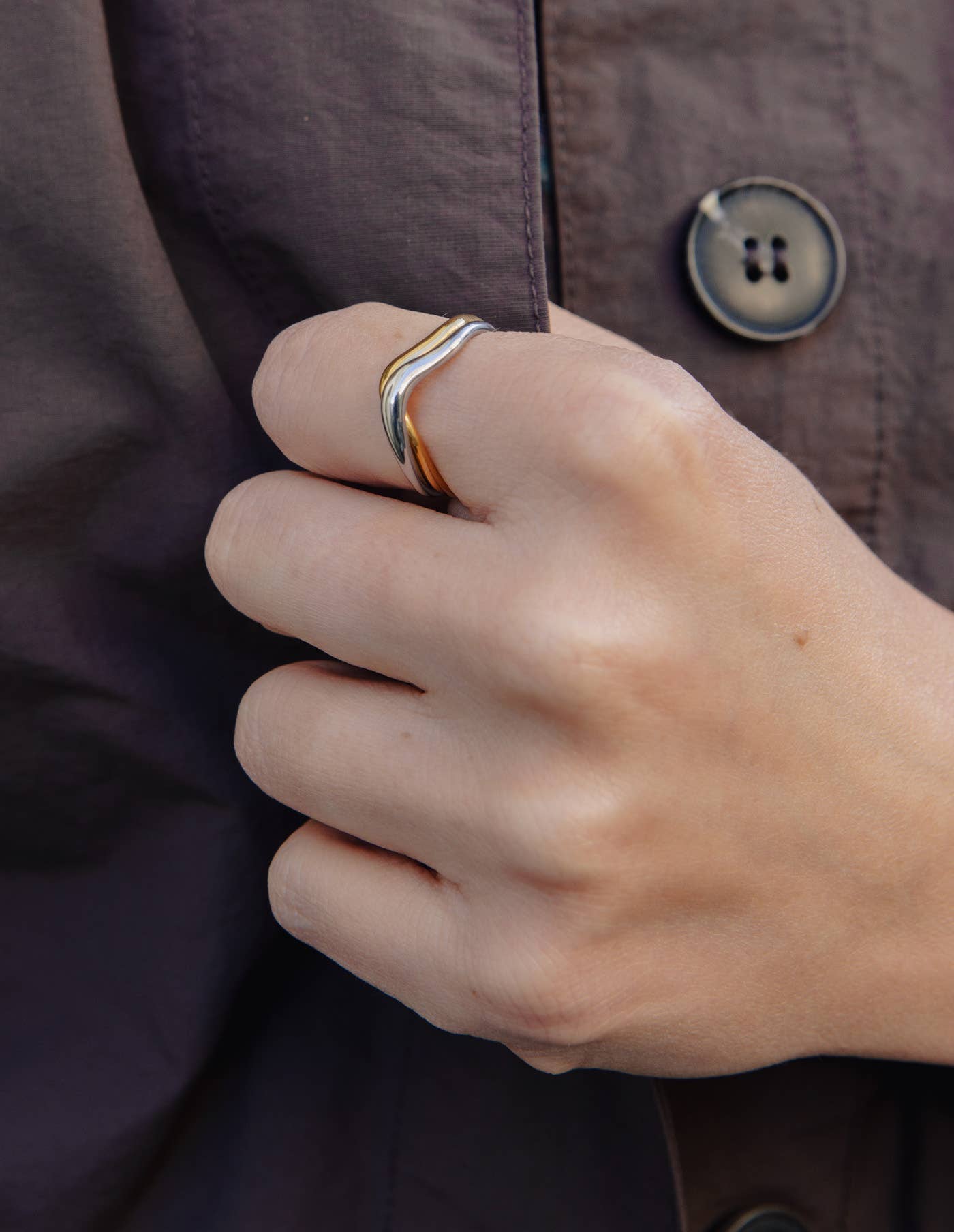 Gold and Silver Entwined Ring, Waterproof