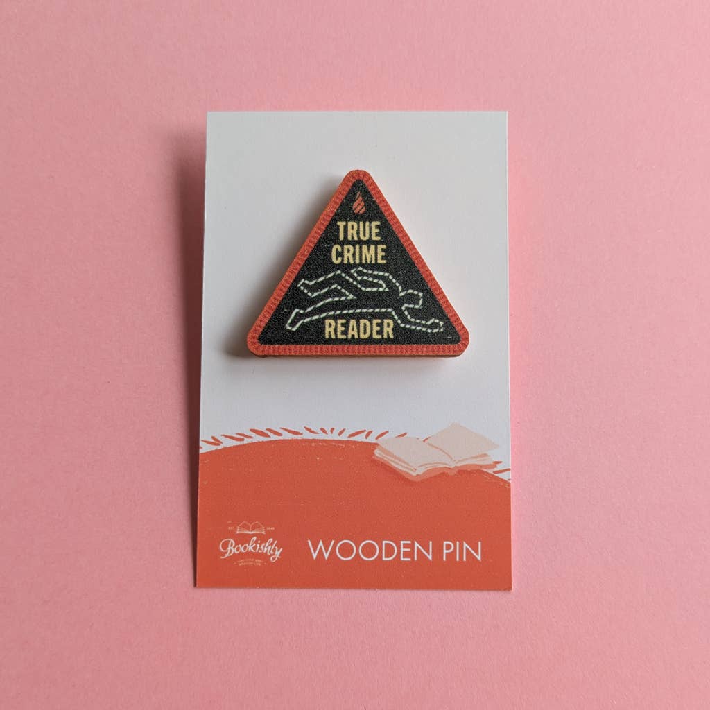 True Crime Reader – Wooden Merit Pin