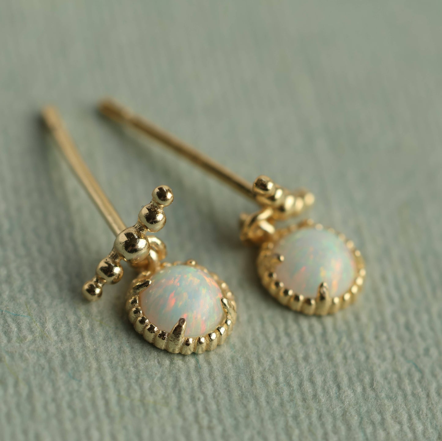 Opal Dangle Stud Earrings