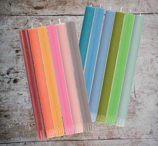 Mixed Set Warm Rainbow Eco Dinner Candles, 6 per pack
