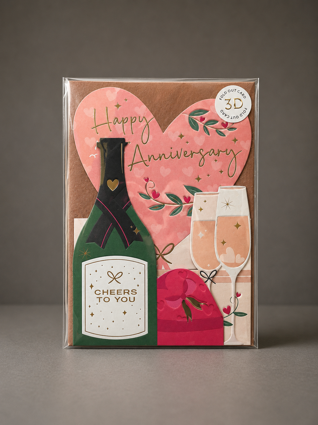 3D Wedding Anniversary Greeting Card