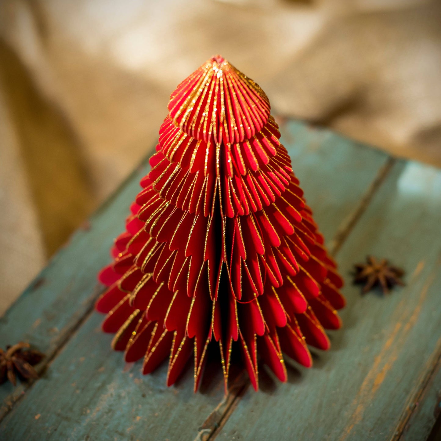 Red Paper Honeycomb Trees