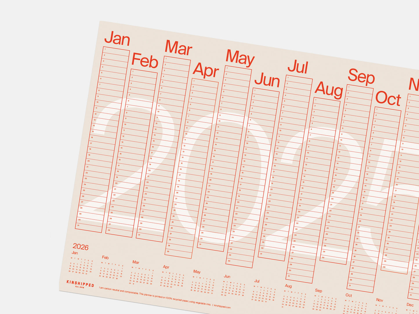 2025 calendar large format Wall Planner