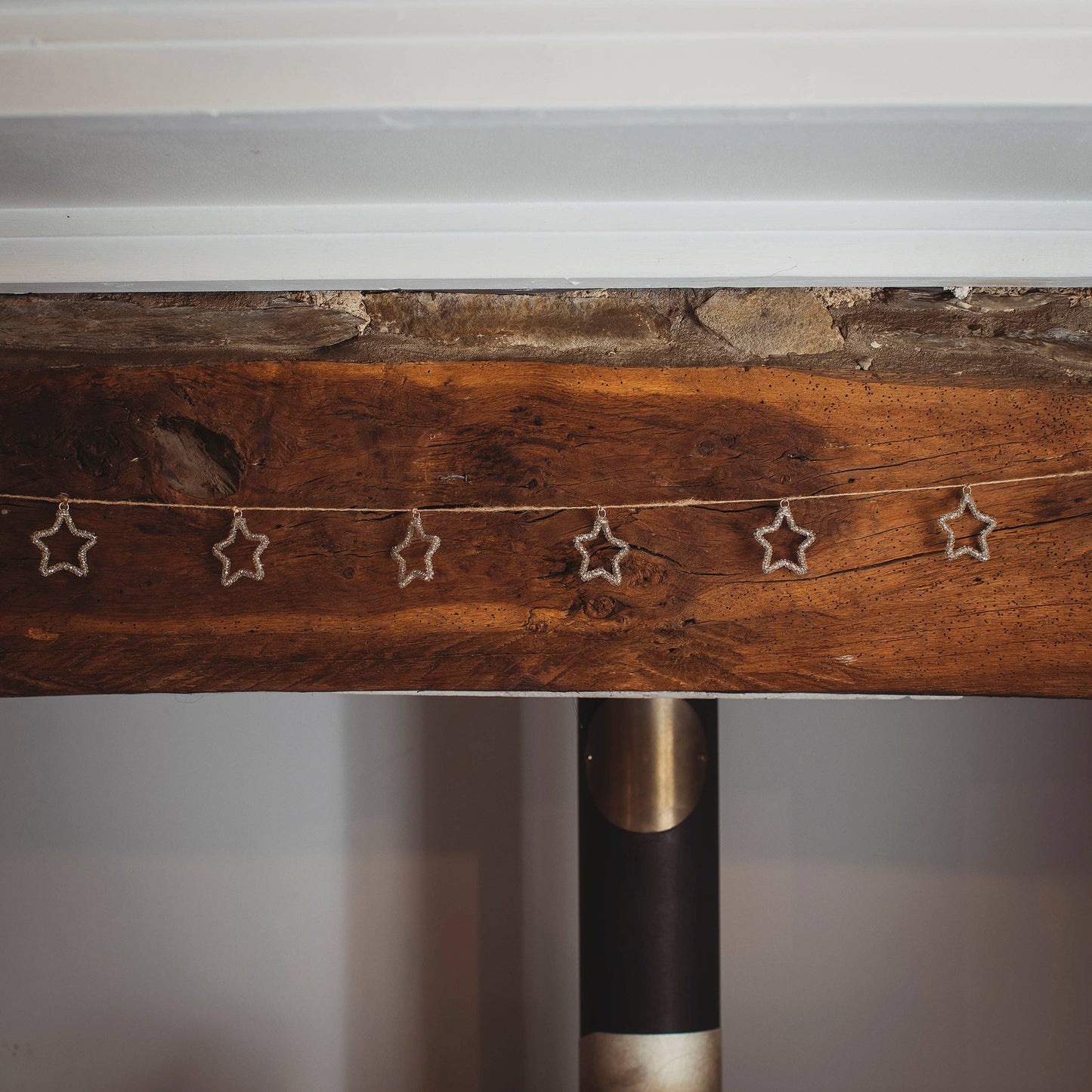 Silver Glass Beaded Star Garland