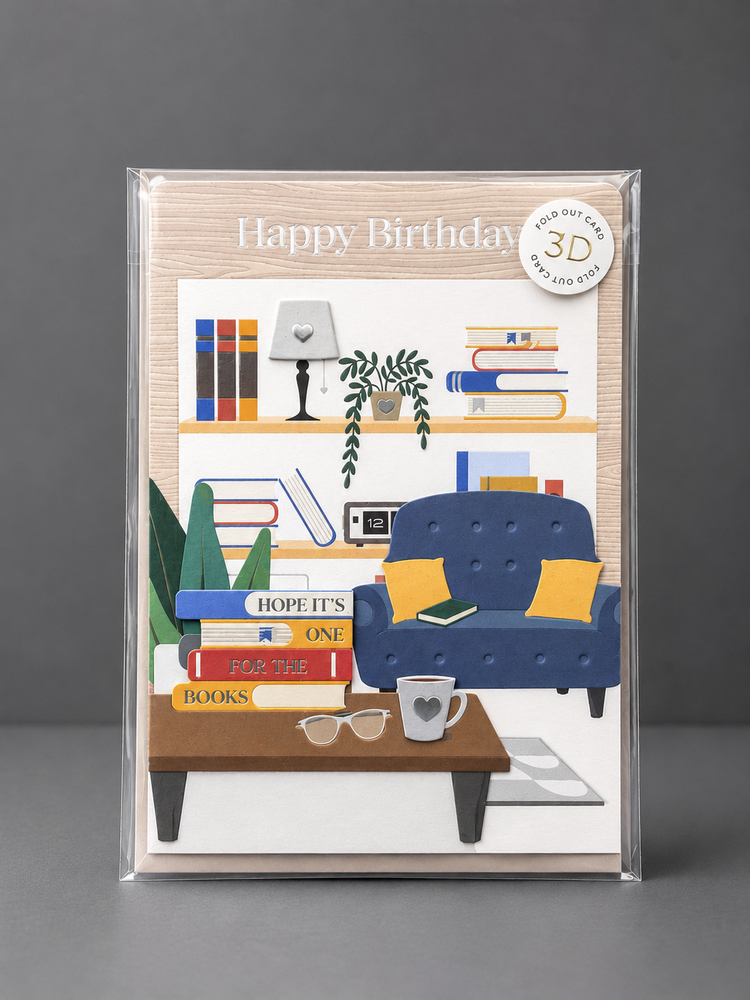 3D Books Birthday Card