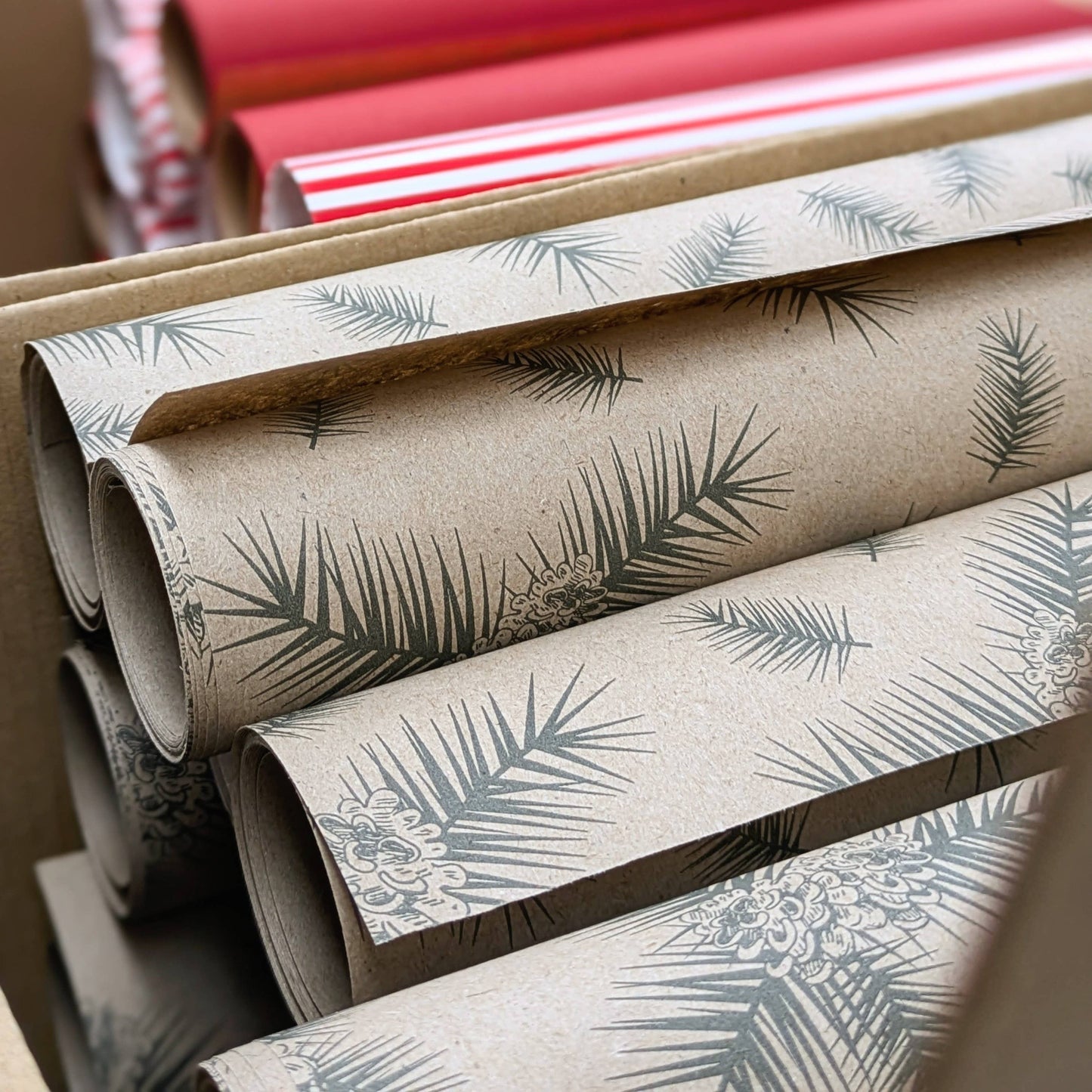 Pine Cone Kraft Wrapping Paper | 3mtr roll | Eco Gift Wrap