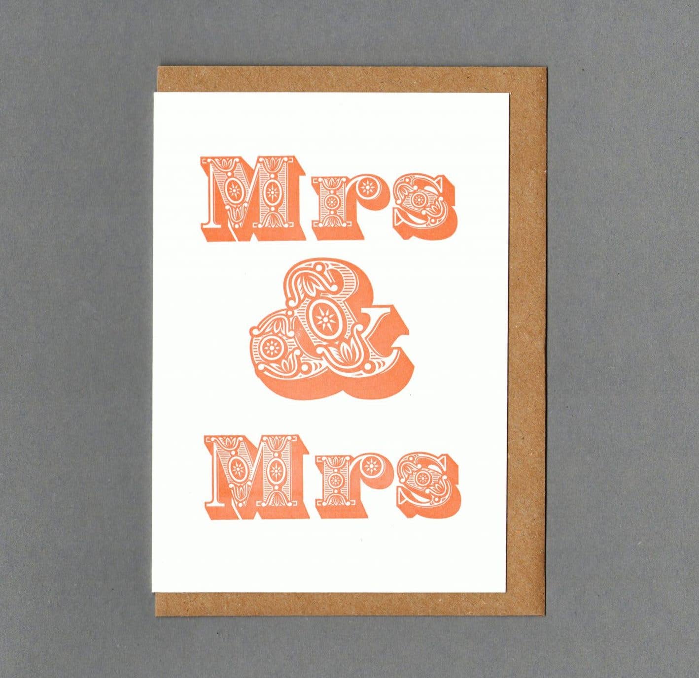 Mrs & Mrs Orange Greeting Card