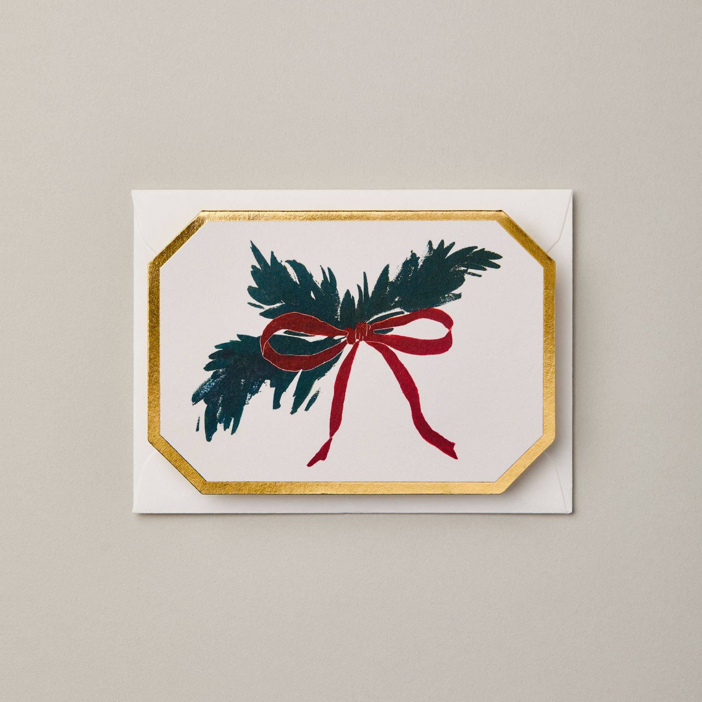 CHRISTMAS BOW BOTANICAL DIE CUT MINI HOLIDAY CARD