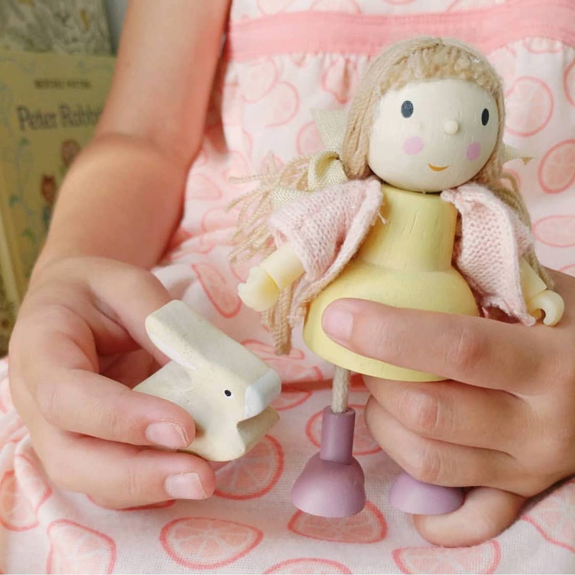 Amy and Her Rabbit: Wooden Doll for Kids