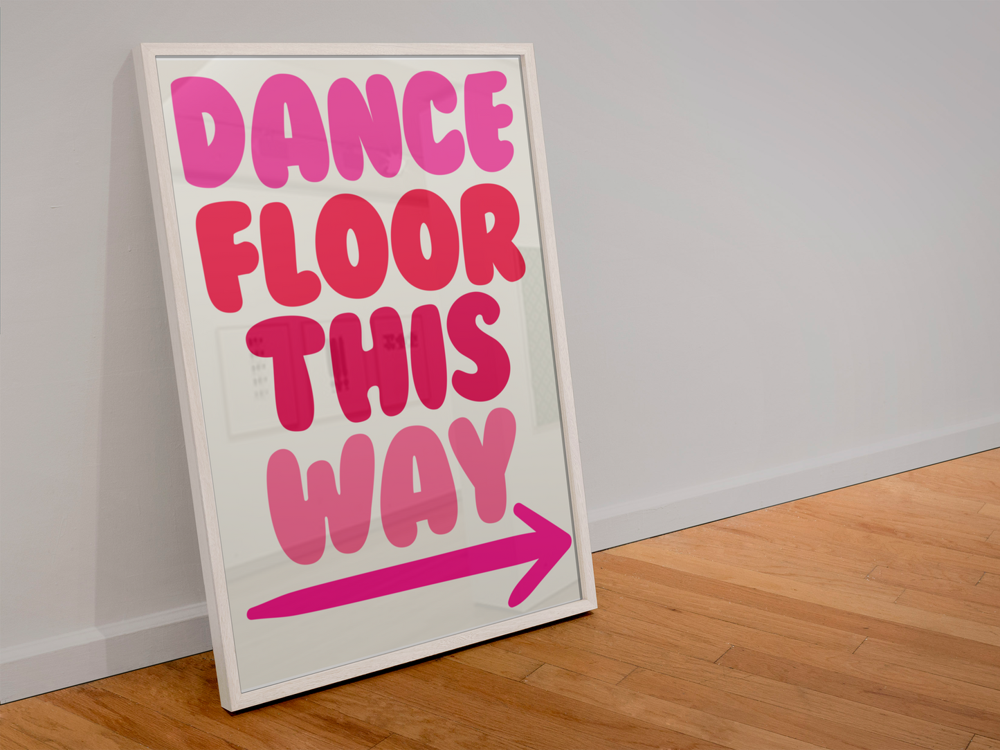 Dance floor this way arrow print