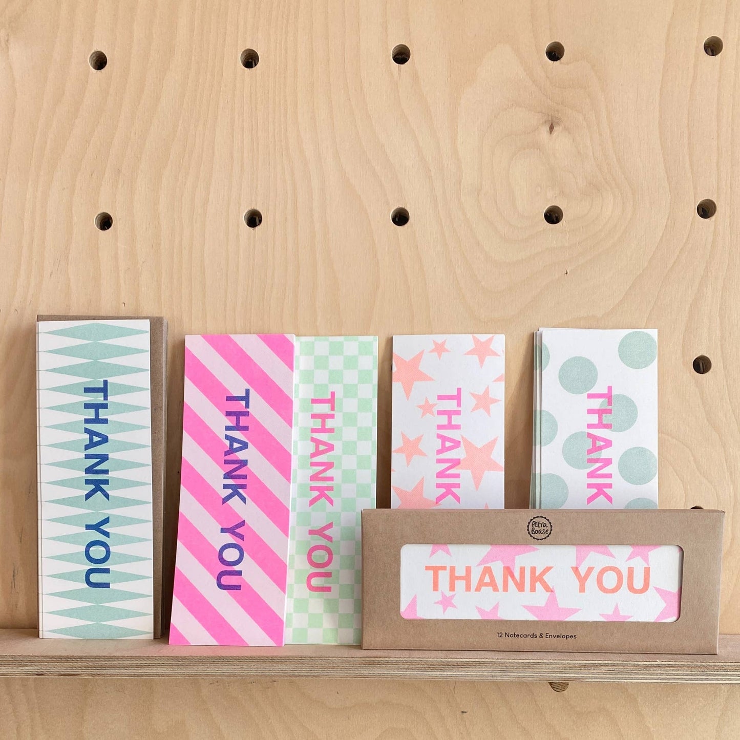 Skinny (Pack of 6) Thank You - Pink Stars