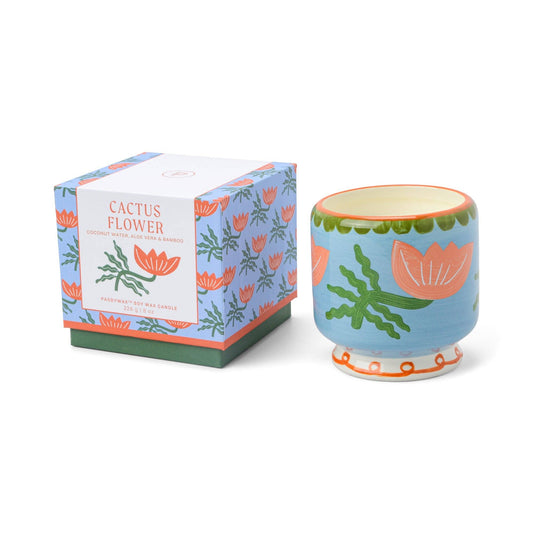 Paddywax Adopo Flower Ceramic Candle - Cactus Flower
