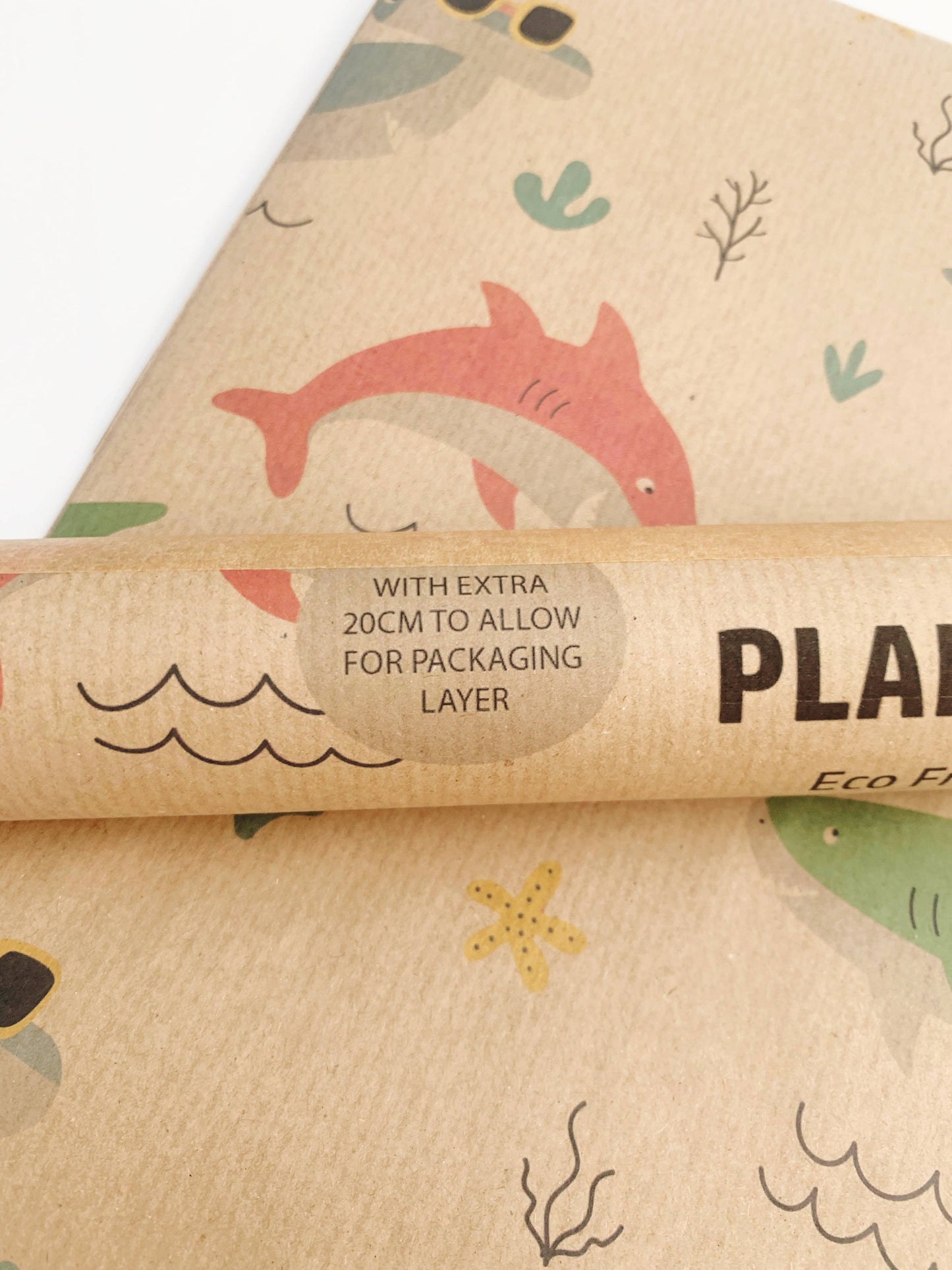 Shark Recycled Kraft Wrapping Paper Gift Wrap