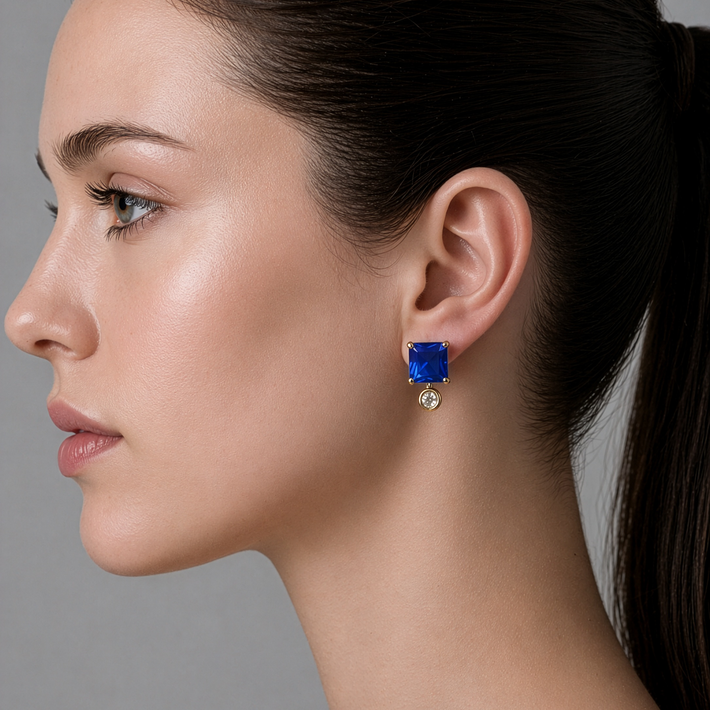 Royal Blue Statement Stud Earrings