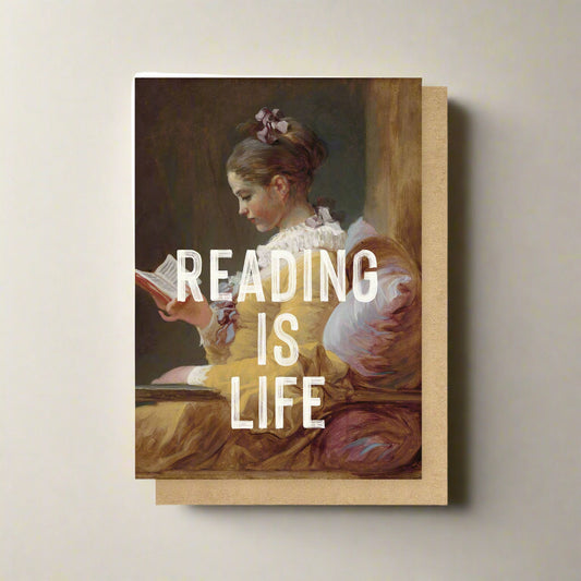 Reading Is Life Greetings Card