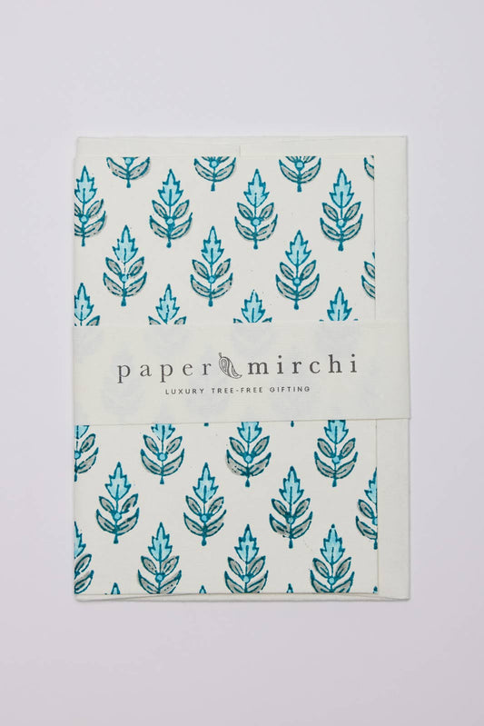 Hand Block Printed Greeting Card - Buti Turquoise