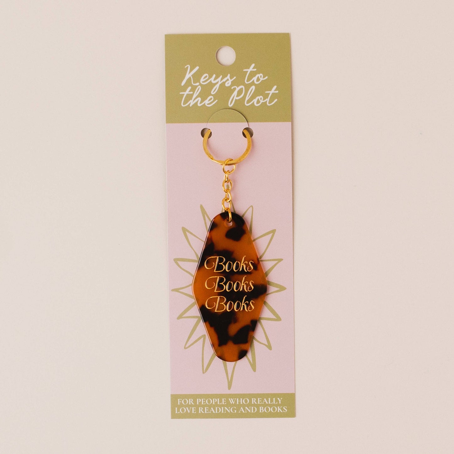 BOOKS BOOKS BOOKS Book Lover Motel Keyring
