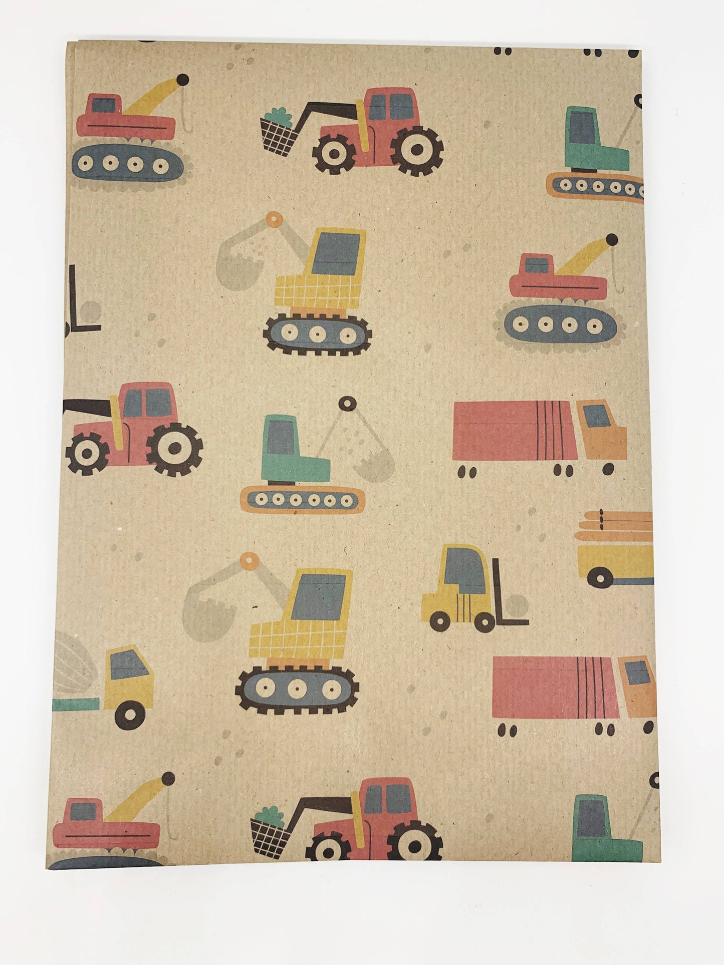 Diggers and Tractor Recycled Eco Kraft Wrapping Paper