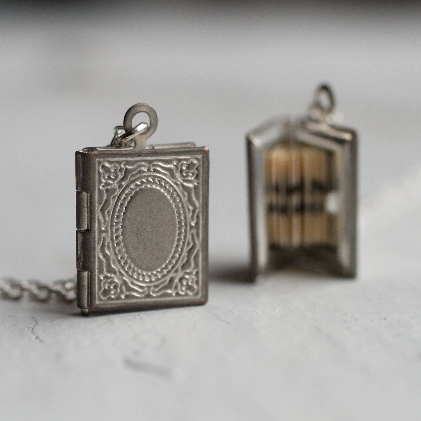 Personalised Engraved Silver Book Locket