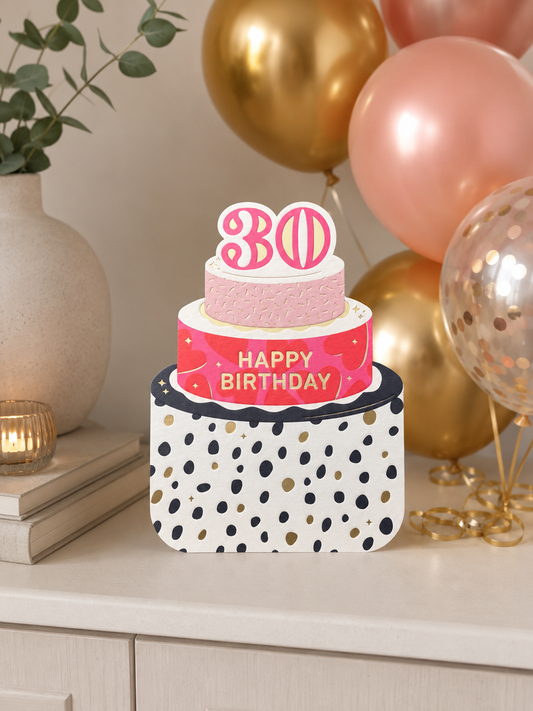 Age 30 Die Cut Cake Card