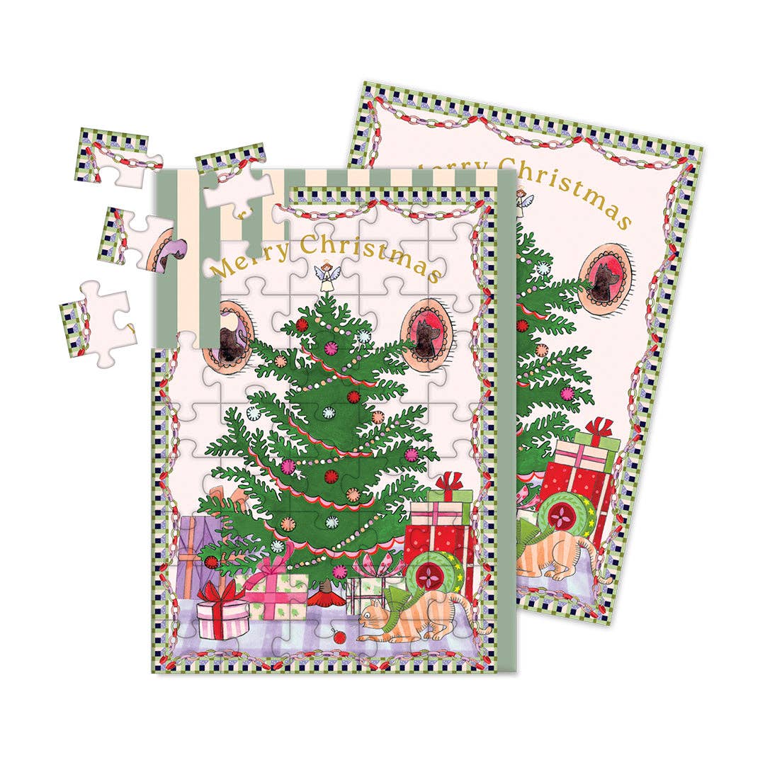 Christmas Living Room Jigsaw Greeting Card (13576)