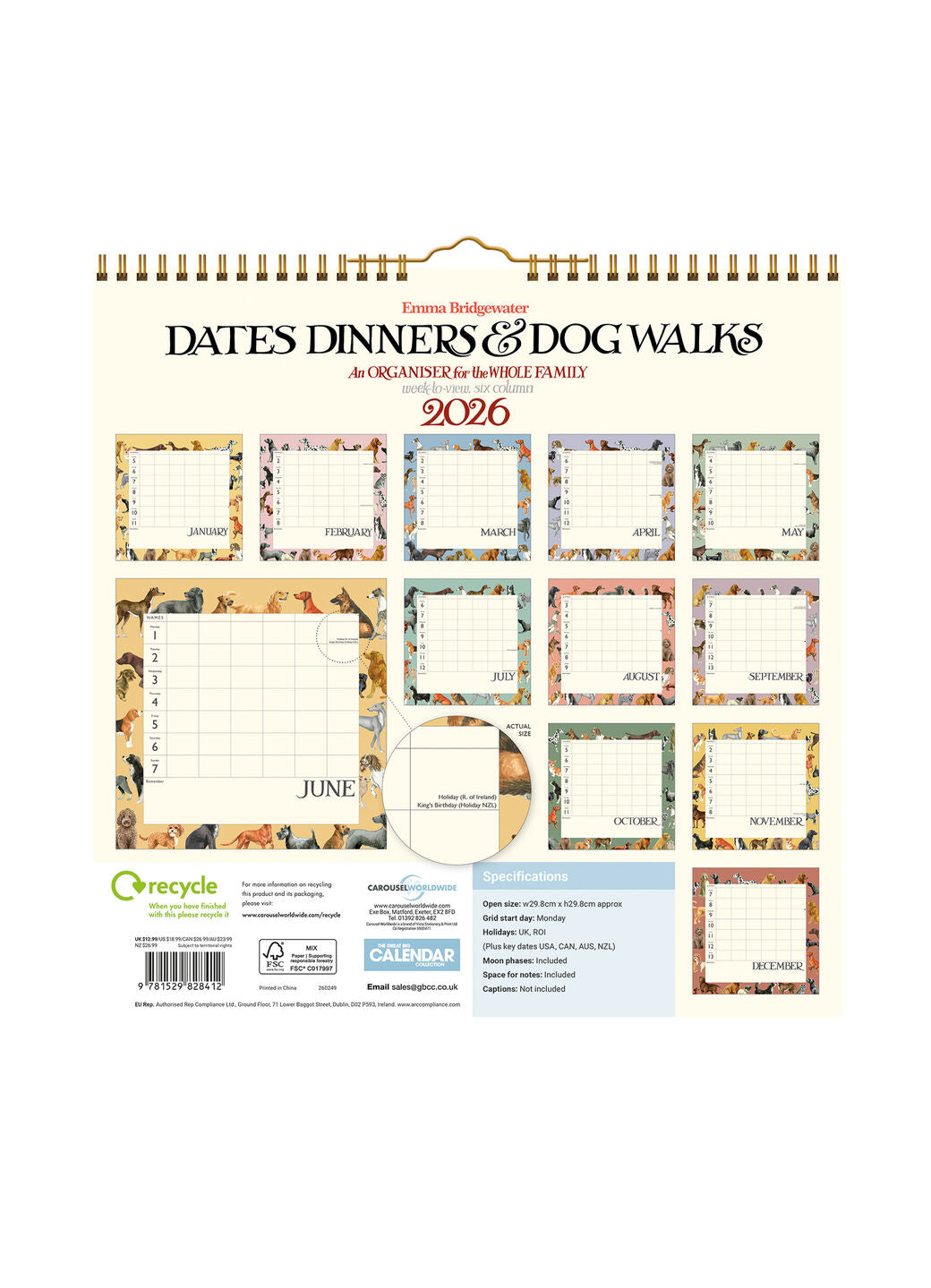 Dates, Dinners & Dog Walks Family Organiser 2026