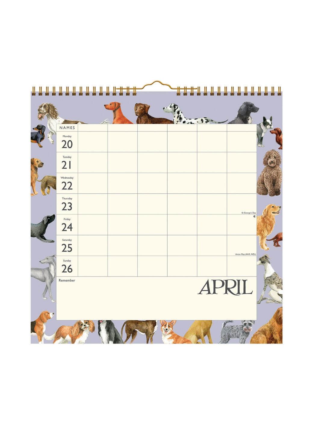 Dates, Dinners & Dog Walks Family Organiser 2026
