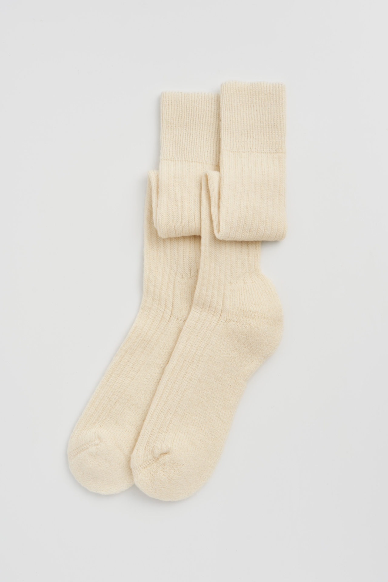 Clotted Cream Wool Knee High Socks