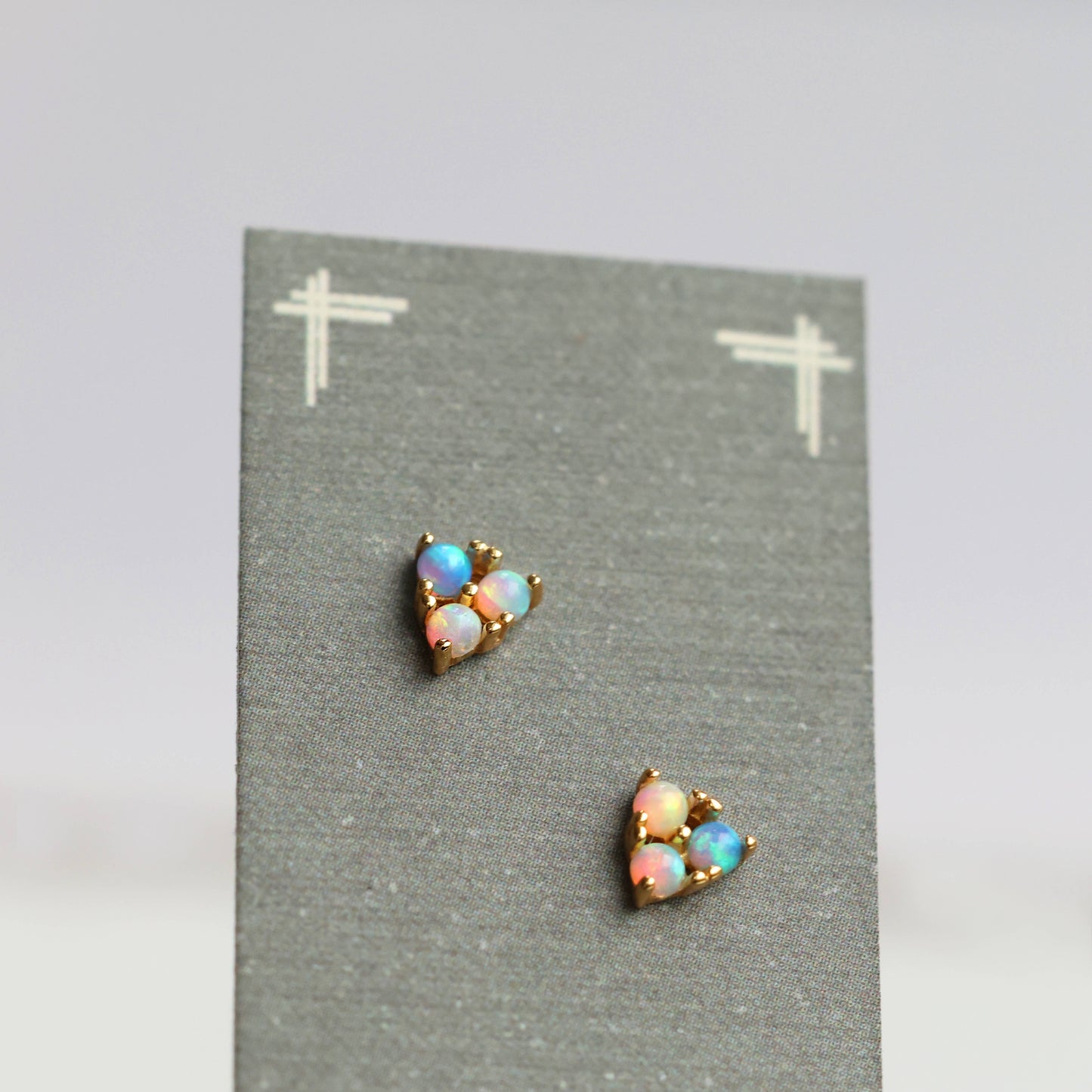 Turquoise Trio Opal Stud Earrings
