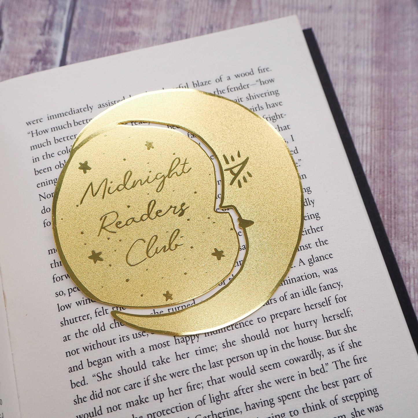 Midnight Readers Club Brass Bookmark